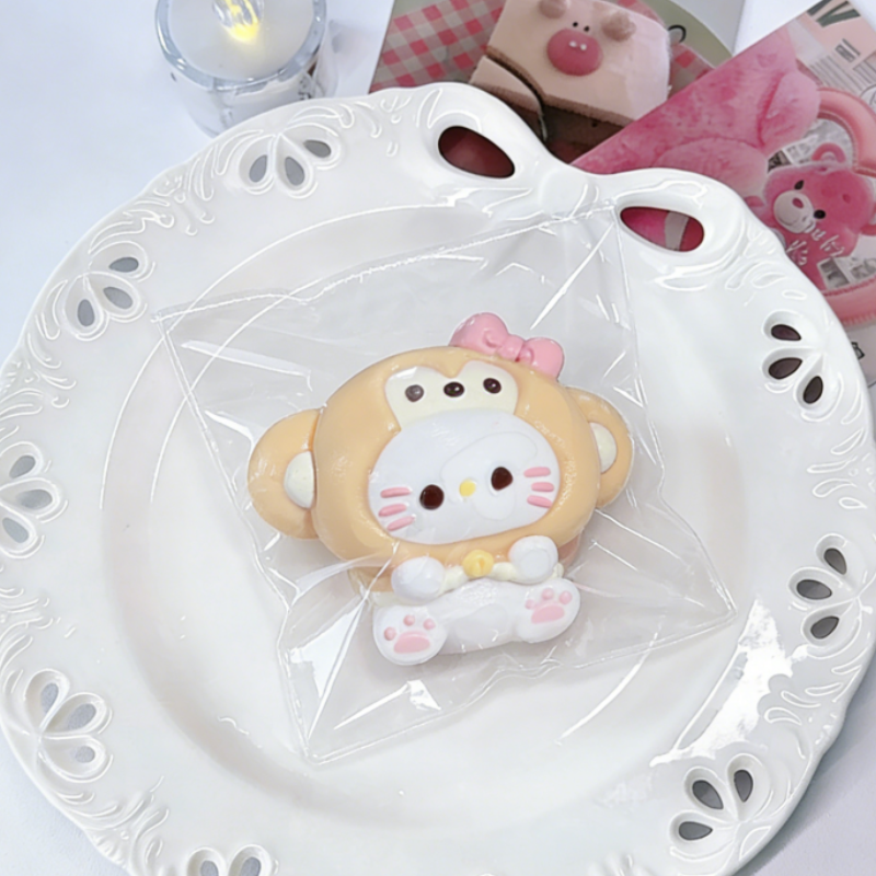 小動物シリーズ-クリーム感食品グレードシリコーン-柔らかくふわふわ-手作り-交換用袋を1つプレゼント-ストレス解消おもちゃ-押しつぶしおもちゃ ン 萌え スクイーズ センター
