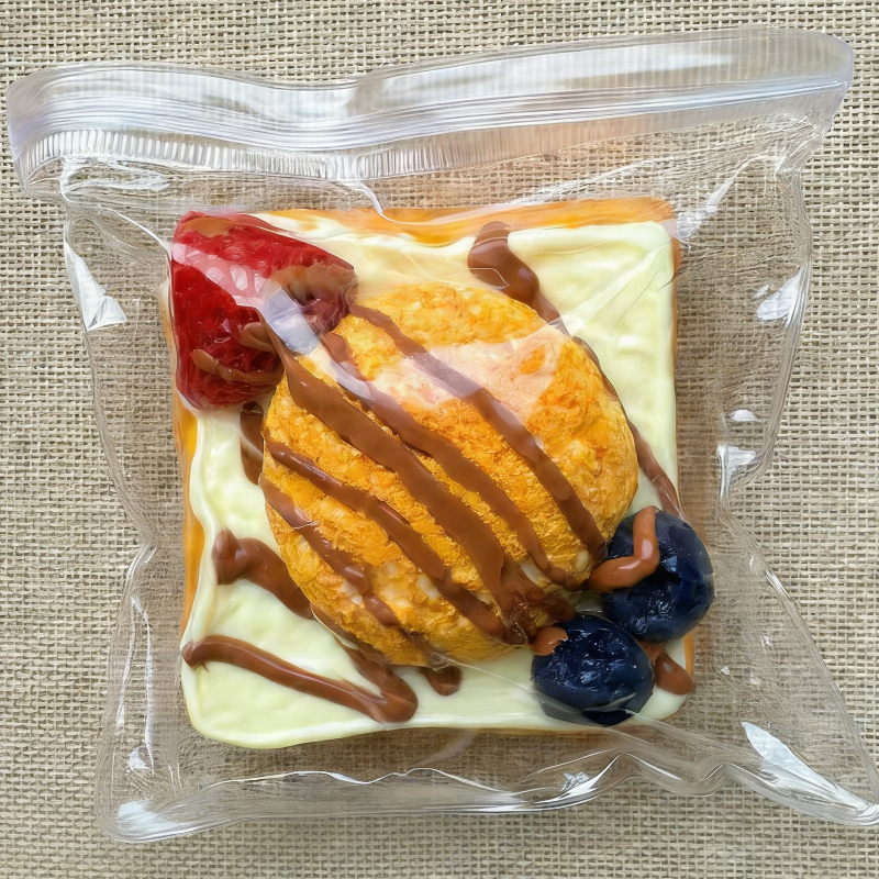 手作り特大リアルトースト（350g～400g）食品グレードのシリコン製。柔らかくふんわりとした質感で、ゆっくりと元に戻るため、ストレス解消に最適なおもちゃです