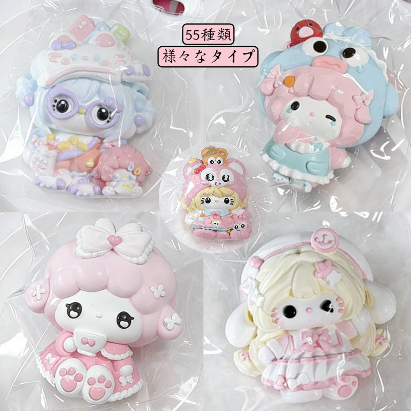 55種類 キュートな女の子シリーズ-クリーム感食品グレードシリコーン-柔らかくふわふわ-手作り-交換用袋を1つプレゼント-ストレス解消おもちゃ-押しつぶしおもちゃ ン 萌え スクイーズ センター