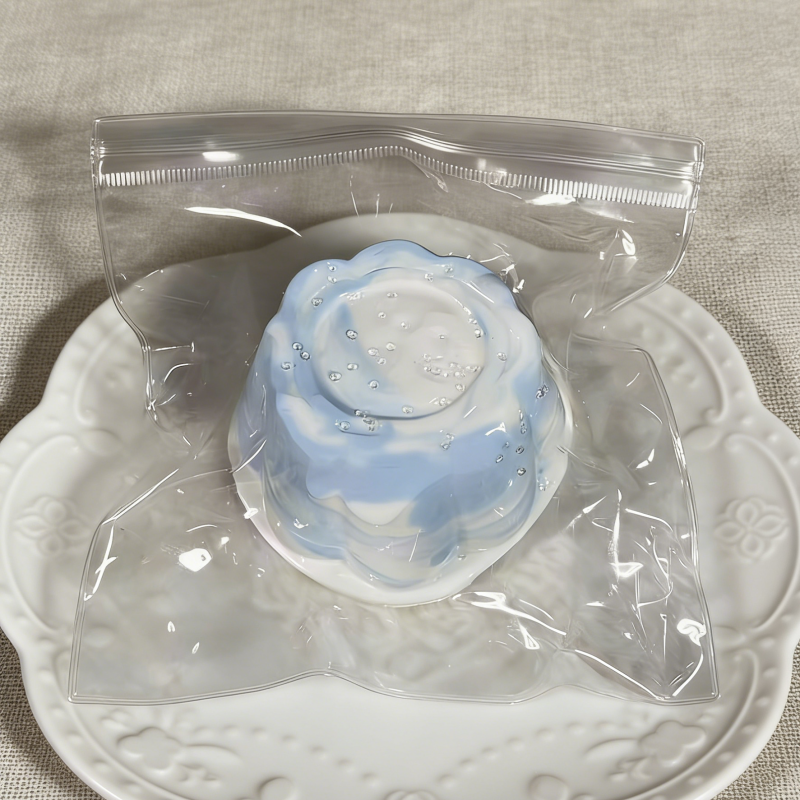 食品グレ-ドシリコ-ン-ソフトでゆっくりと元に戾る食べ物シミュレ-ショントイ、超ふわふわてたまらないゲ-キスクイズストレス解消おもちや-ブルーグラデーションビッグプディング