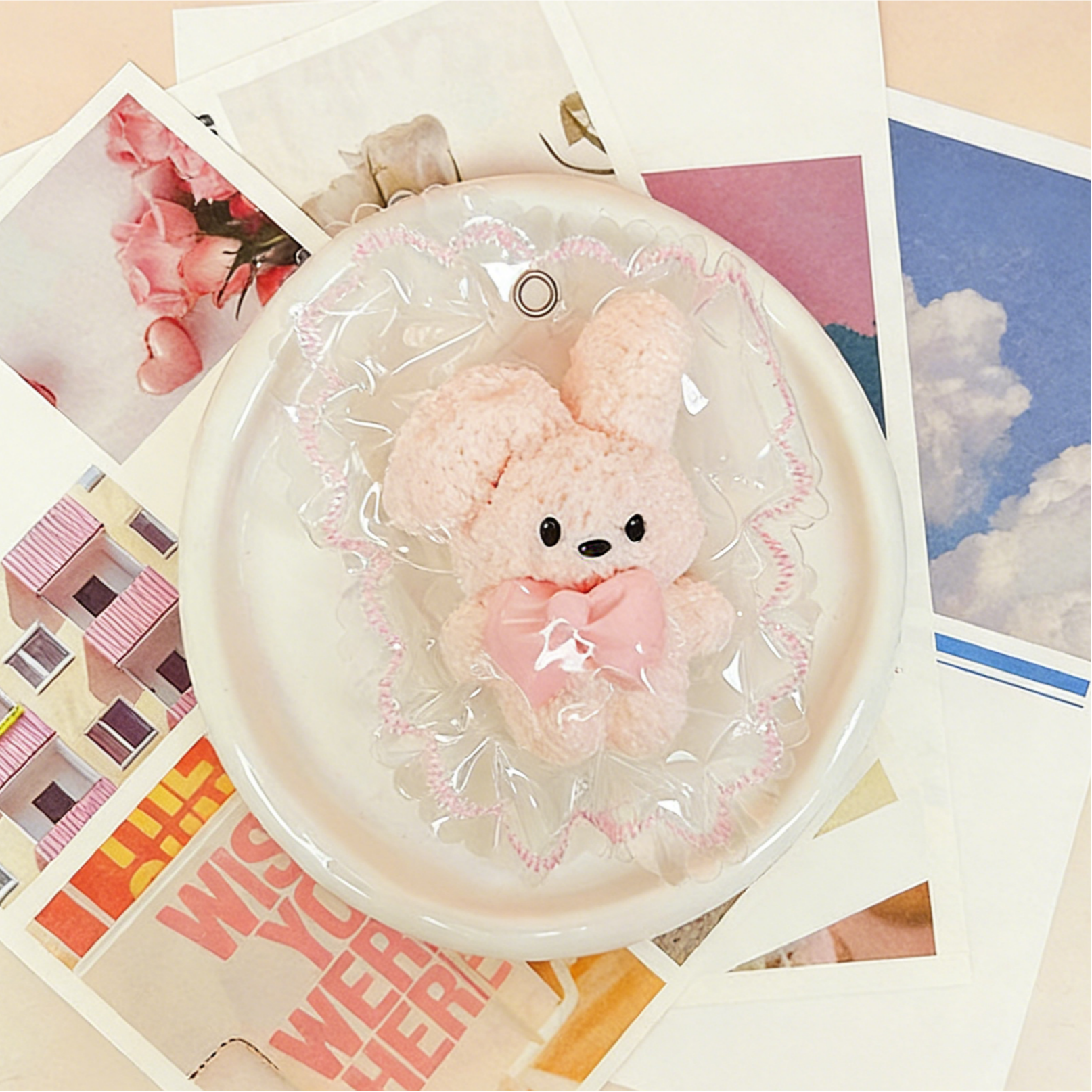 かわいいぬいくるみウサギ-クリ-ム感食品グレ-ドシリコ-ン-柔らかくふわふわ-手作り-ストレス解消おもちや-縫い目付き袋デザイン