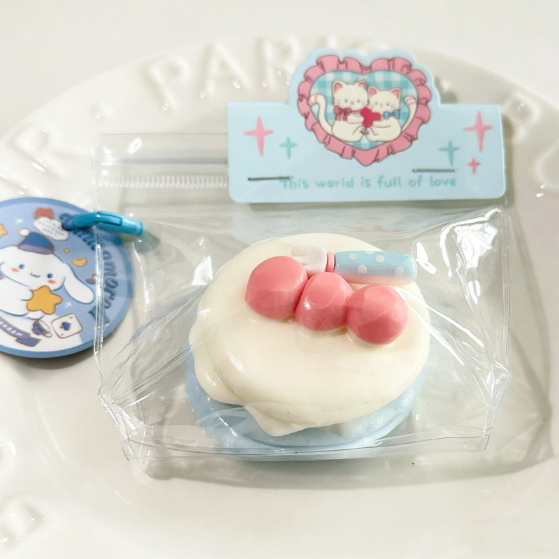 食品グレ-ドシリコ-ン-ソフトでゆっくりと元に戾る食べ物シミュレ-ショントイ、超ふわふわてたまらないゲ-キスクイズストレス解消おもちや-豆乳スフレ クリーム スクイーズ