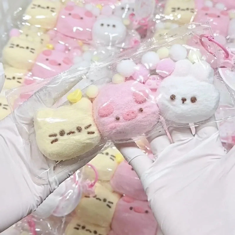 捏捏商品リンク｜可愛い小動物｜動物ヘッドチャーム｜クリスマスデザイン｜大きな尾のキャラクターぬいぐるみ｜大型可愛い動物｜食品グレードシリコン｜クリーム粘土捏捏ストレス解消玩具 ASMRフイジエットトイ